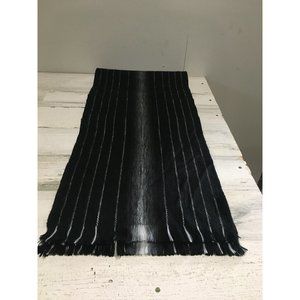 Shupaca Alpaca black, white, gray 11 1/2”x77” scarf with fringe